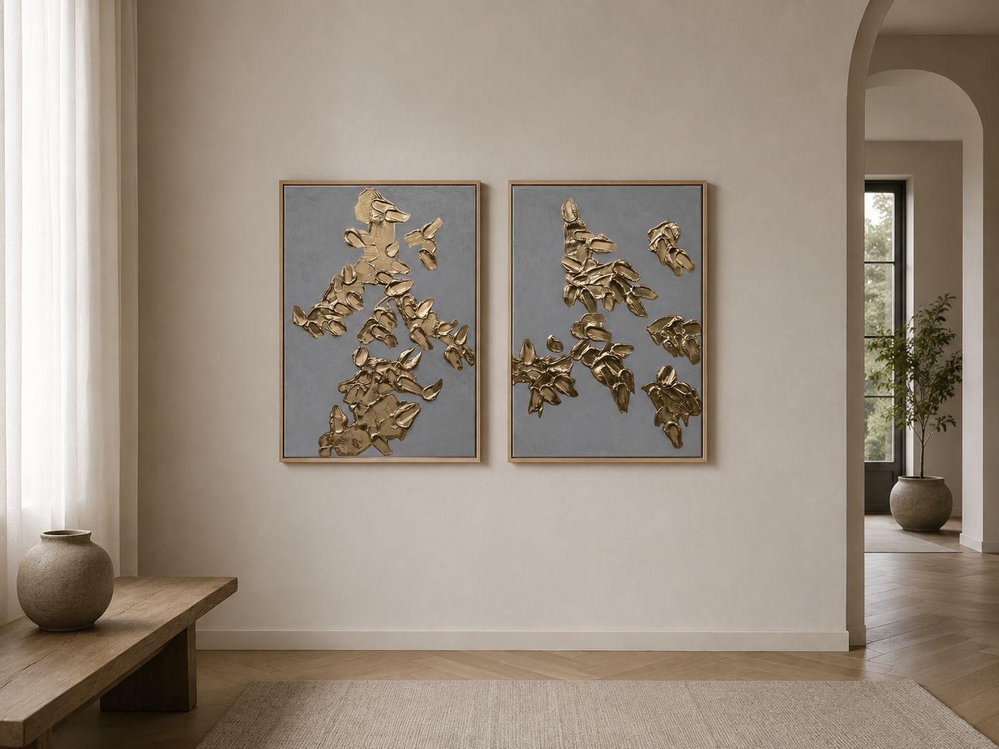BRASS SET OF 2, 50 x 70 cm each